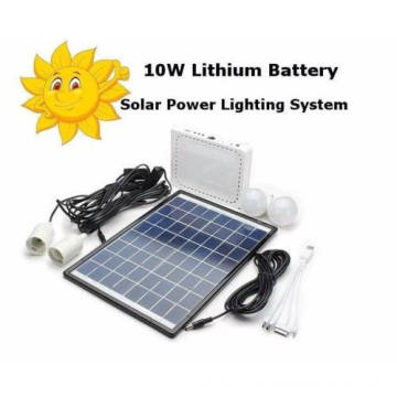 10W Lithium-Batterie Sonnenenergie-Beleuchtung-System-Verkleidungs-Installationssatz-Bank-Aufladeeinheit Beweglich